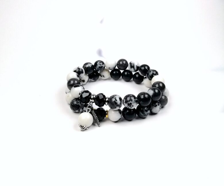 Zebras jašmas rokassprādze mieram un līdzsvaram